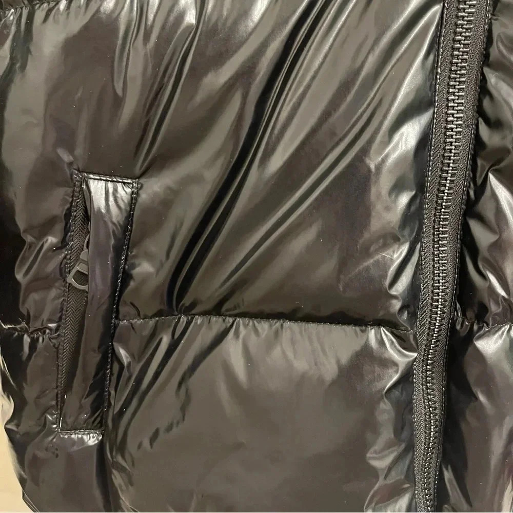 Alice + Olivia Durham black leopard print reversible puffer jacket size small - Picture 7 of 14
